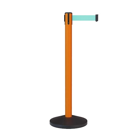 Stanchion Belt Barrier Orange Post 7.5ftLight Green Belt